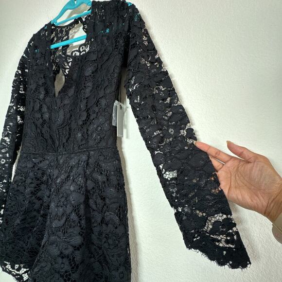 Lovers + Friends Long Sleeve Lace Romper Eve - Picture 6 of 11